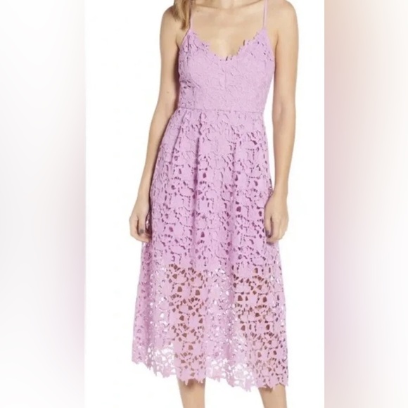 Astr Dresses & Skirts - ASTR the Label Lace A Line Midi Dress Size Medium Purple